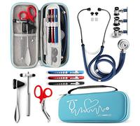 Primacare KB-9397-BL Stethoscope Case, SUPPLIES INCLUDED, Blue with Multiple Compartments, Portable and Lightweight First Aid Kit Bag with Vital Medical Supplies, Nursing Accessories for Nurses