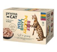 PrimaCat - Classic Complete Wet Cat Food, Multipack Cat Food in Gravy, 12 pack of 85g
