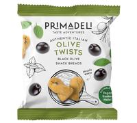 Primadeli - Crunchy Grissini - Olive Twists - Vegan - 25g x 24 bags (25g (Pack of 24), Olive Twists)