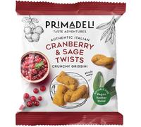 Primadeli - Crunchy Grissini Twists - Cranberry & Sage - Vegan - 35g x 24 bags