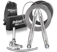PrimaFIT Pro Speed Skipping Rope Adult Fitness for Men Women Weighted Jump Rope 3m Adjustable Self-Locking Aluminium Boxing Gym MMA Crossfit Workout Fat Loss Spare Cable, Weights, Protectors Carry Bag