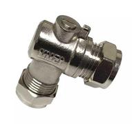 Primaflow Chrome Brass Angled Isolation Service Valve 15mm Compression