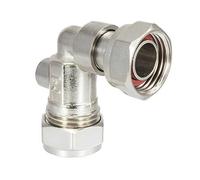 Primaflow Chrome Brass Angled Service Valve 15mm X 1/2" Compression X Female Nut