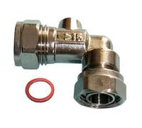 PRIMAFLOW Chrome Plated Brass Angle Service Valve 15mm x 1/2