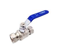 Primaflow Handle Lever Inline Ball Valve 15mm Compression Blue Quarter Turn