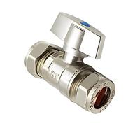 Primaflow Large Bore 15mm Metal Butterfly Isolation Valve - Pack of 5 (Red and Blue)