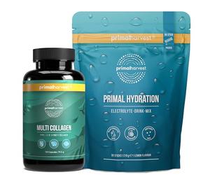 Primal Harvest Daily Two-Step Routine | Multi Collagen Pills + Hydration Stick Packs | 2 Pack | 30 Day Supply