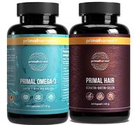 Primal Harvest Daily Two-Step Routine | Omega-3 Soft Gels + Hair Complex Pills | 2 Pack | 30 Day Supply