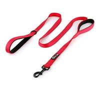 Primal Pet Gear Dog Leash 6ft Long,Traffic Padded Two Handle,Heavy Duty,Reflective Double Handles Lead for Control Safety Training,Leashes for Large Dogs or Medium Dogs,Dual Handles Leads(Red)