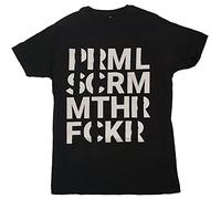 Primal Scream Logo Text Black Short-Sleeved Crew Neck Ringspun Cotton T-Shirt XS