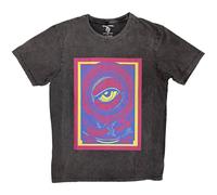 Primal Scream Men's Psychedelic Eye Stone Wash T-Shirt in Charcoal | Size: Medium Primal Scream Charcoal M