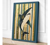 Primal Shark Graphic Canvas Wall Art Print 30x20 Inch