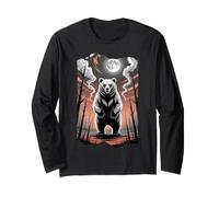 Primal Spirit Bear Under a Full Moon Long Sleeve T-Shirt