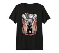 Primal Spirit Bear Under a Full Moon Premium T-Shirt