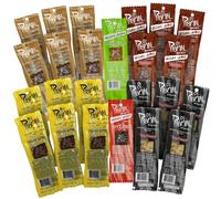 Primal Strips Vegan Jerky Variety Pack - Pack of 24 (28gm) Vegan Meat - Delicious Meat Alternative Healthy Snacks - Non-GMO High Protein Vegan Snacks