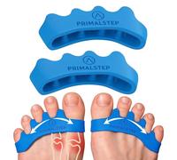 PrimalStep 2.0 Firm Edition Toe Separators - Extra Firm, Stretchy & Flexible - Thicker & More Durable - Dr. Recommended Toe Spacers - Loved by Those with Bunions or Plantar Fasciitis - (Blue, Large)
