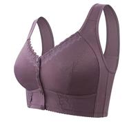 Primark Online Shop Moona Bra for Seniors Front Closure Breathable Bra for Seniors Non-Wired Bras for Elderly Women Breasts for Maternity, purple, UK 18