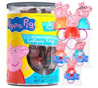Primary Colors Candy Peppa Pig Lolly Pops Candy Ring 15Pk - Peppa Pig Birthday Party Supplies For Party Candy For Kids Birthday - Peppa Pig Birthday Decorations For Peppa Pig Party Favors