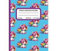 Primary Composition Notebook: Aqua Unicorn Learn to Write and Draw Notebook | K-2 | 100 pages | 9.7 x 7.44 inches | Gift for Girls and Dreamers