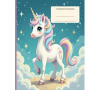 Primary Composition Notebook k-2 with Picture Space and Dotted Lines: Cute Unicorn Notebook for Young Children to Draw and Practice Writing