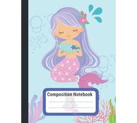 Primary Composition Notebook: Mermaid Primary Journal Grades K-2 Mermaid Notebook 8.5x11inch 110 pages Wide Ruled Mermaid Spiral Notebook, Dotted Midline and Picture Space