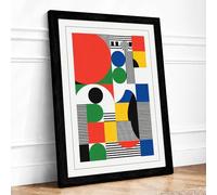 Primary Forms Geometric Framed Wall Art Print A3 (42×29.7cm) Black, Wall Decor for Living Room, Bedroom, Office & Home, Ready to Hang, Art Gift