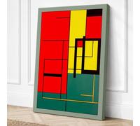Primary Geometry Geometric Canvas Wall Art Print 18x12 Inch