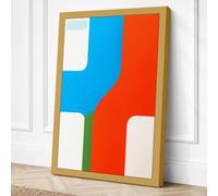 Primary Geometry Geometric Canvas Wall Art Print 24x16 Inch