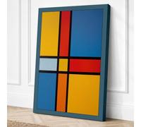 Primary Geometry Geometric Canvas Wall Art Print 24x16 Inch (61 x 41 cm)