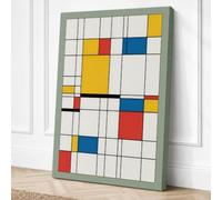 Primary Grid Geometric Canvas Wall Art Print 30x20 Inch (76 x 51 cm)