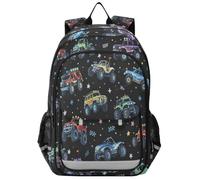 Primary Middle School Backpack Monster Truck Kids Book Bags for Teens Kindergarten Sturdy Waterproof Lightweight Durable