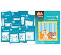 Primary Phonics Skills Set 4: sh, ch, th, wh, -ng, -nk, -le, ar, or, er, ir, ur (2 Books) - Primary Phonics 4 Set of 10 Storybooks, Primary Phonics Comprehension Workbook 4
