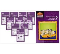 Primary Phonics Skills Set 6: soft c and g, -dge, ph, igh, -old, ie, au, ew, plural-ies, oy/oi (2 Books) - Primary Phonics 6 Set of 10 Storybooks, Primary Phonics Comprehension Workbook 6