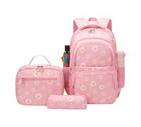Primary School Backpack - School Bag Set for Primary Students - School Bag and Lunch Box Set for Students Teens Boys Girls Youth Travel Daily Outings, Pink, Se référer au descriptif, Refer to