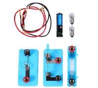 Primary School Simple Circuit Experiment Kit - Light Bulb Series Connection Materials for Kids' Electricity Science(Blue)