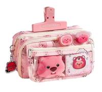 Primary School Students' Large Capacity Stationery Box, Junior High School Girls' Pain Bag, Three-Layer Storage Pen Case, D, One size