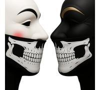 Primary Shipments Premium Hacker Style Mask - Durable & Professional Design - PZ9 Spy Ninjas & Project Zorgo Inspired (White & Black + Gaiters)