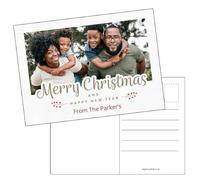 Primary Teaching Services Ltd 10 Personalised Customised Upload Your Own Photo Merry Christmas Happy New Year Postcards Santa Gingerbread Penguin Snowman Tree A6 PTS Personalised