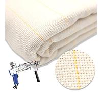 Primary Tufting Cloth with Marked Lines, Large Size Needlework Fabric, Monk's Cloth for Tufting Gun, Rug-Punch, Punch Needle, 45''x45''