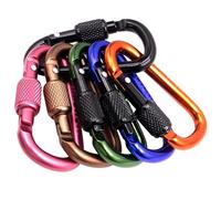Primasage 10 Pieces 2.24 Inch Carabiner Clip, Aluminium D-Shape Carabiner Clip Heavy Duty, Climbing Clips for Outdoor, Camping, Fishing, Hiking, Backpacking
