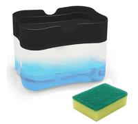 Primasage 2-In-1 Soap Dispenser Kitchen Refillable Washing Liquid Dispenser Press Type Kitchen Soap Holder for Home Kitchen Sink, Hotel Bathroom（Black)