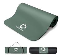 Primasole Thick Yoga Mat, 1/2-Inch Extra Thick NBR Mat with Enhanced Stability - Textured Design, Lightweight Mat with Carrying Strap & Case for Yoga, Pilates, Gym & Home Use (Dark green Colors)