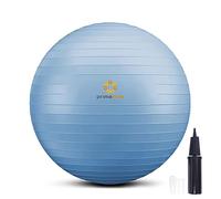 primasole Yoga & Exercise Ball for Balance Stability Fitness Workout Pilates at Home Office & Gym with Inflator Pump (25.6 inch Pale Gray) PSS91NH017A