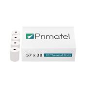 Primatel 57 x 38mm Thermal Paper Till Rolls for PDQ Terminals (1 Box = 20 Rolls) Fits All Credit Card terminals
