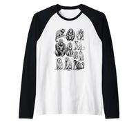 Primates 90s Vintage Tattoo Style Retro Monkeys Graphic Y2K Raglan Baseball Tee