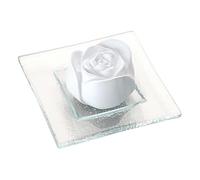 Primavera Life Bio Scented Stone Rose Blossom with Glass Plate (2 x 1 Item)