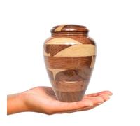 Prime Art Small Wooden Cremation Urn - Handcrafted Memorial for Human Ashes, Funeral Urn for Men & Women, Pet Urn