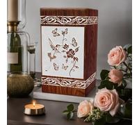 Prime Art wooden urns for ashes adult cremation box for ashes adult cremation urns for ashes adult tree of life urn for ashes (Bird Rose Natural, (Medium - 9.5" Hx5.5 W (180 Cu/in))