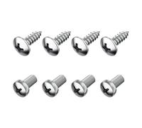 PRIME AVE Stainless Steel License Plate Screws for License Plates, Frames, Covers - Durable & Rust Proof Licence Plate Screw Set for Front/Rear - Compatible with Audi (Pack of 8)