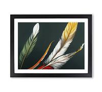 Prime Bird Feathers Framed Print | A4 Black Framed Wall Art | Ready to Hang | Modern Nature Picture | Living Room Bedroom Lounge Office